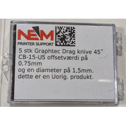 5 stk Graphtec Drag knive 45˚ CB-15-U5